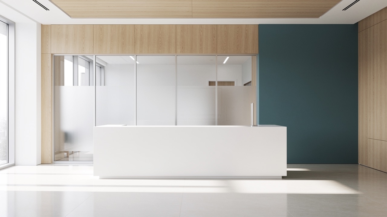 Pristine, newly completed clinic interior ready for opening day